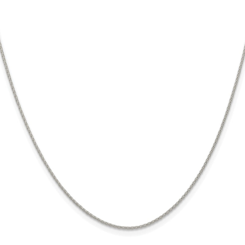 Sterling Silver Rhodium-Plated .95mm Diamond-Cut Round Spiga Chain