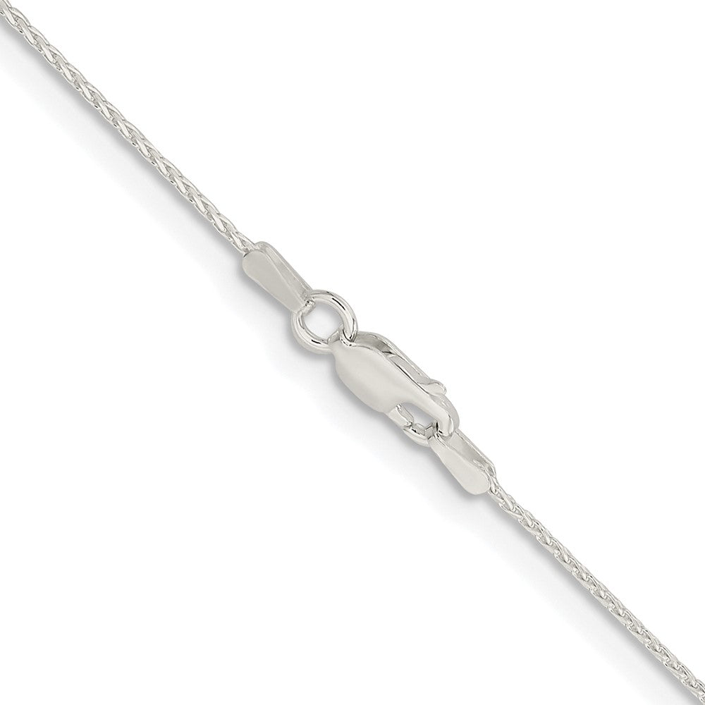 Sterling Silver Rhodium-Plated .95mm Diamond-Cut Round Spiga Chain