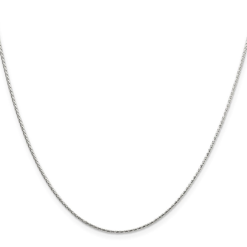 28 Inch Sterling Silver 1.25mm Diamond-Cut Round Spiga Chain Necklace
