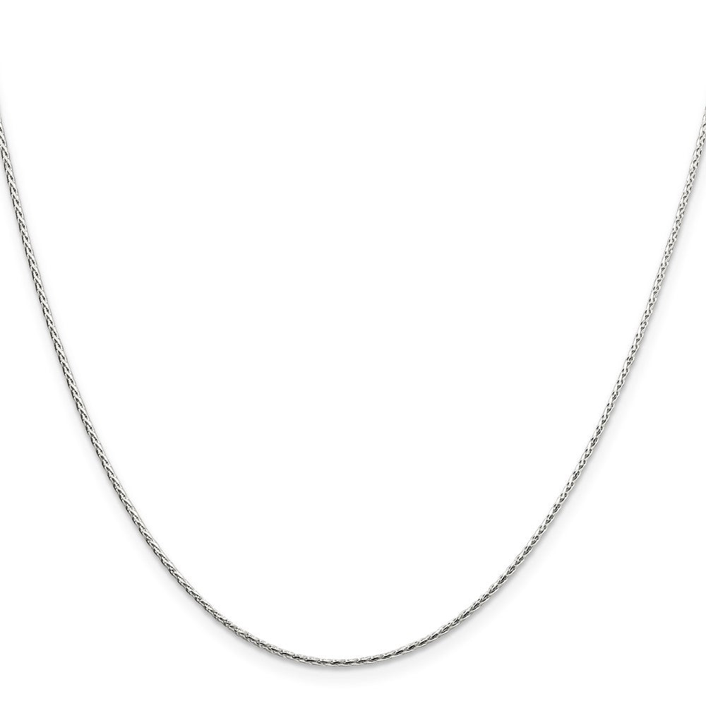 22 Inch Sterling Silver 1.25mm Diamond-Cut Round Spiga Chain Necklace