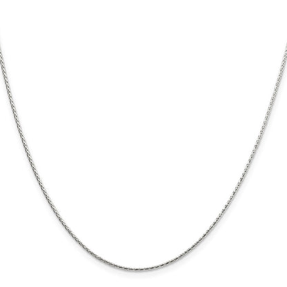 22 Inch Sterling Silver 1.25mm Diamond-Cut Round Spiga Chain Necklace
