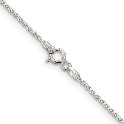 16 Inch Sterling Silver 1.25mm Diamond-Cut Round Spiga Chain Necklace