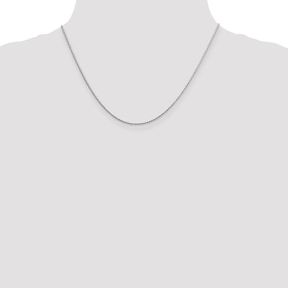 18 Inch Sterling Silver 1.25mm Diamond-Cut Round Spiga Chain W/2In Ext.