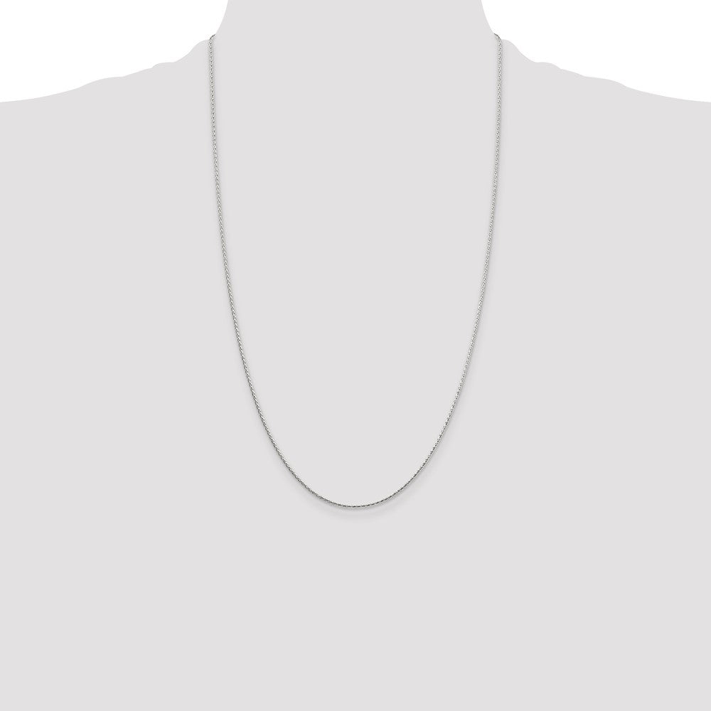 26 Inch Sterling Silver 1.25mm Diamond-Cut Round Spiga Chain Necklace