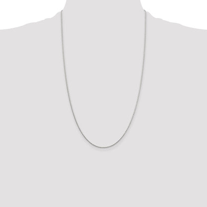 26 Inch Sterling Silver 1.25mm Diamond-Cut Round Spiga Chain Necklace
