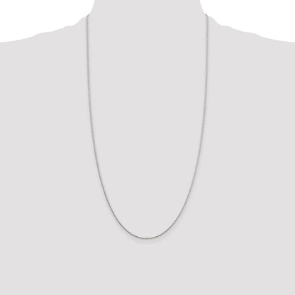 28 Inch Sterling Silver 1.25mm Diamond-Cut Round Spiga Chain Necklace