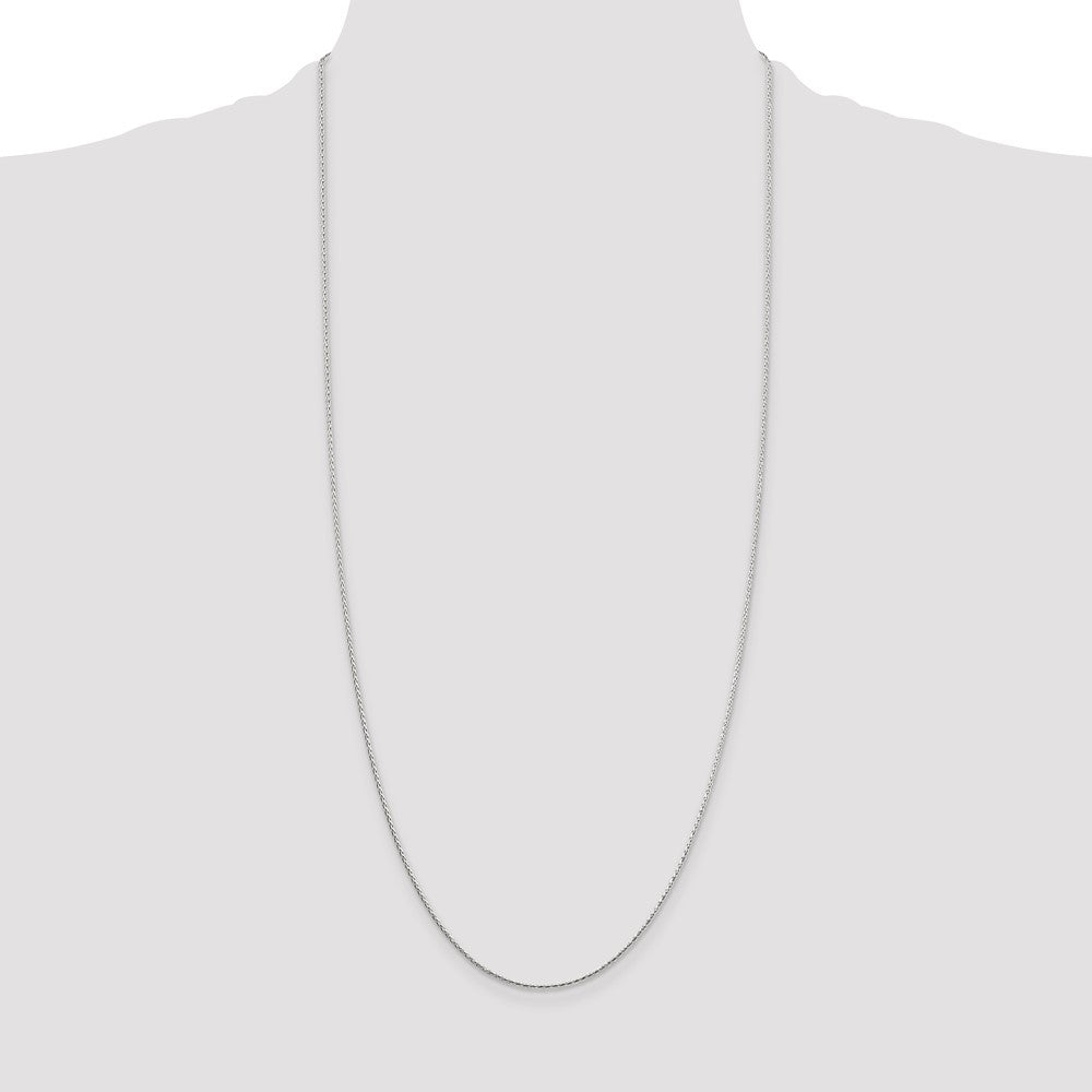 30 Inch Sterling Silver 1.25mm Diamond-Cut Round Spiga Chain Necklace