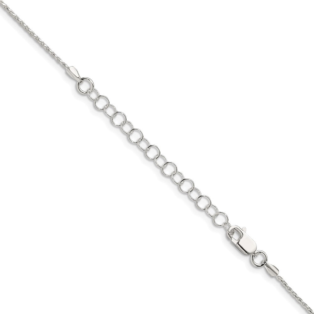 18 Inch Sterling Silver 1.25mm Diamond-Cut Round Spiga Chain W/2In Ext.