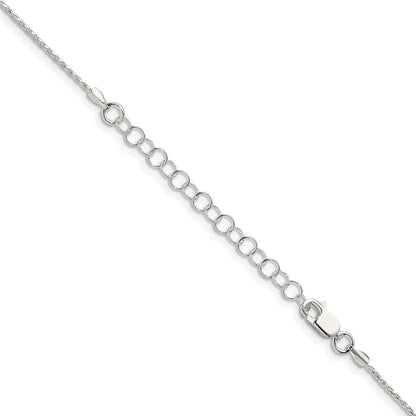 18 Inch Sterling Silver 1.25mm Diamond-Cut Round Spiga Chain W/2In Ext.