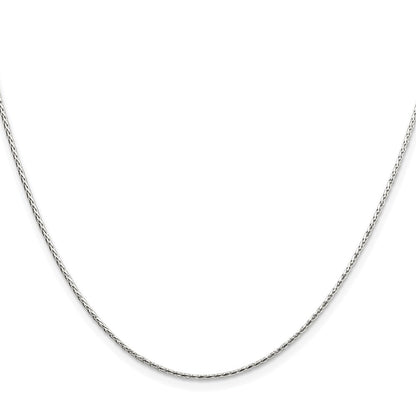 Sterling Silver Rhodium-Plated 1.25mm Diamond-Cut Round Spiga Chain