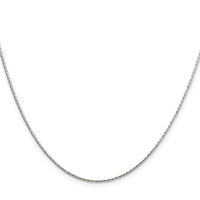 Sterling Silver Rhodium-Plated 1.25mm Diamond-Cut Round Spiga Chain