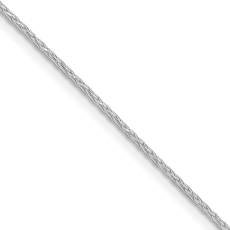 Sterling Silver Rhodium-Plated 1.25mm Diamond-Cut Round Spiga Chain