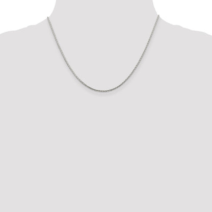 18 Inch Sterling Silver 1.45mm Diamond-Cut Round Spiga Chain Necklace