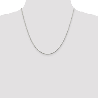20 Inch Sterling Silver 1.45mm Diamond-Cut Round Spiga Chain Necklace