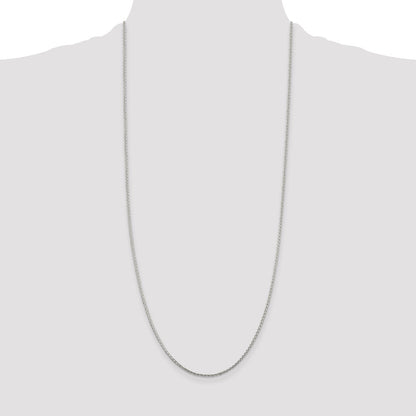 30 Inch Sterling Silver 1.45mm Diamond-Cut Round Spiga Chain Necklace