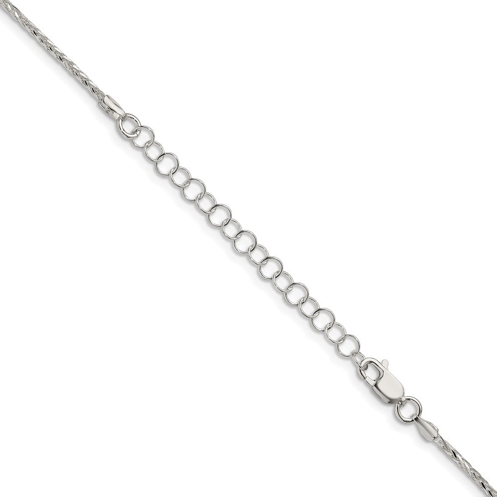 18 Inch Sterling Silver 1.45mm Diamond-Cut Round Spiga Chain W/2In Ext.