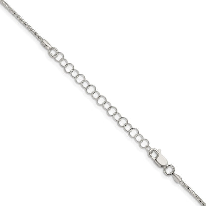 18 Inch Sterling Silver 1.45mm Diamond-Cut Round Spiga Chain W/2In Ext.