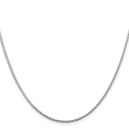 Sterling Silver Rhodium-Plated 1.45mm Diamond-Cut Round Spiga Chain