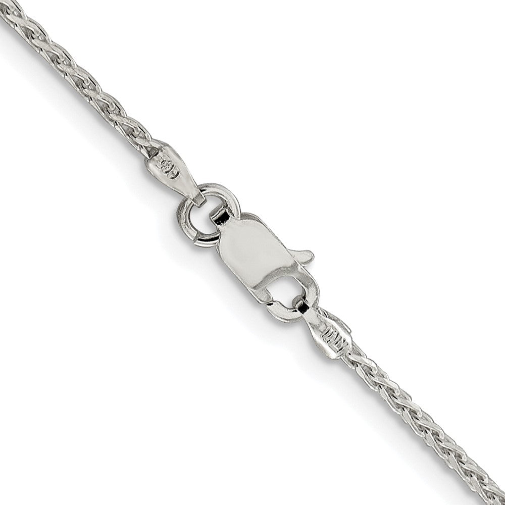 Sterling Silver Rhodium-Plated 1.45mm Diamond-Cut Round Spiga Chain