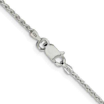 Sterling Silver Rhodium-Plated 1.45mm Diamond-Cut Round Spiga Chain