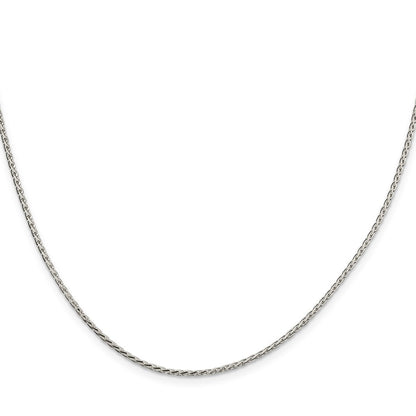 22 Inch Sterling Silver 1.7mm Diamond-Cut Round Spiga Chain Necklace