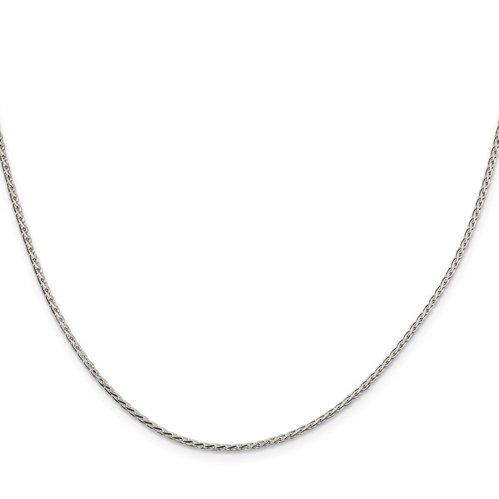 24 Inch Sterling Silver 1.7mm Diamond-Cut Round Spiga Chain Necklace