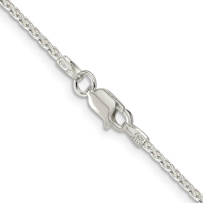 22 Inch Sterling Silver 1.7mm Diamond-Cut Round Spiga Chain Necklace