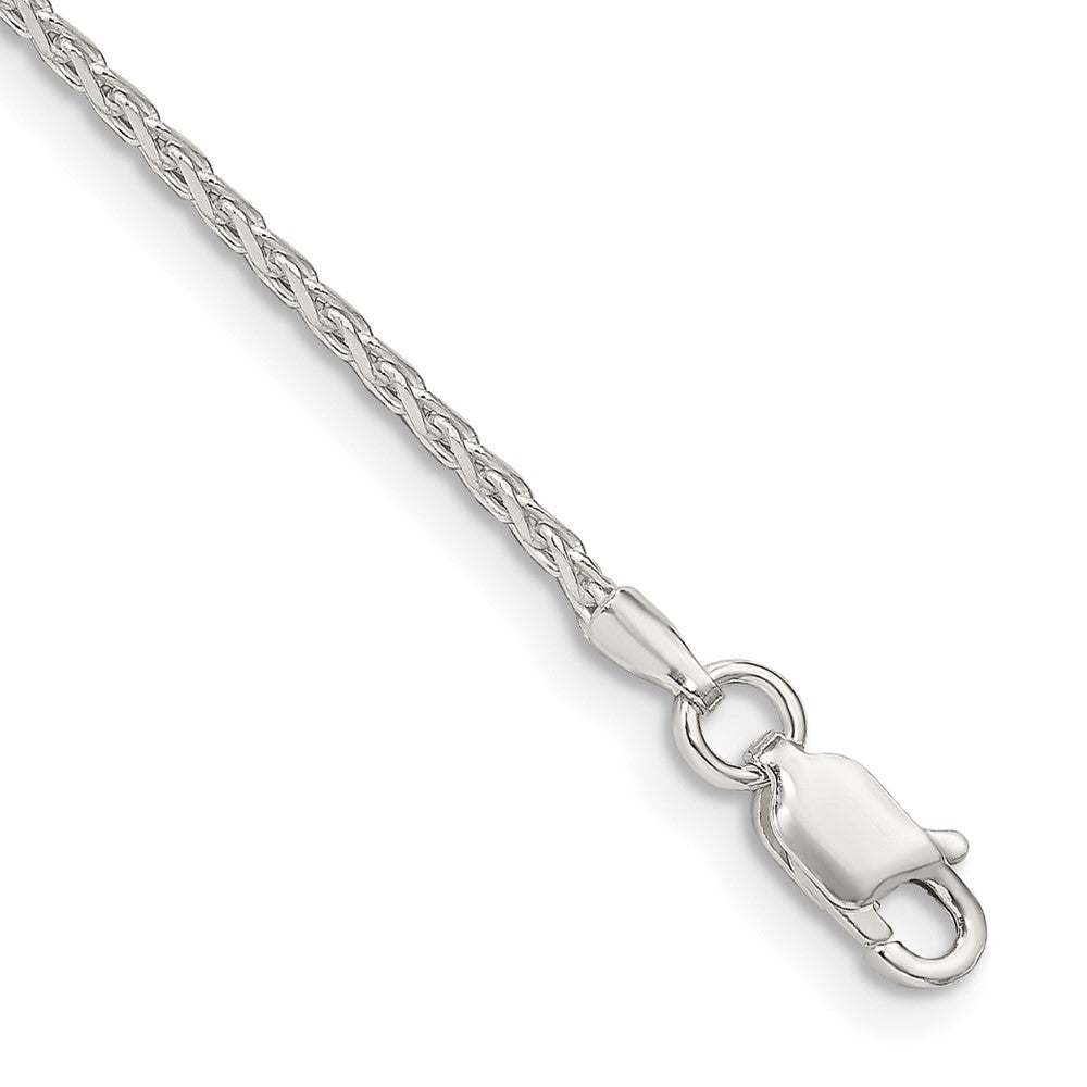 8 Inch Sterling Silver 1.7mm Diamond-Cut Round Spiga Chain Bracelet