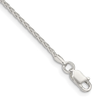 7 Inch Sterling Silver 1.7mm Diamond-Cut Round Spiga Chain Bracelet