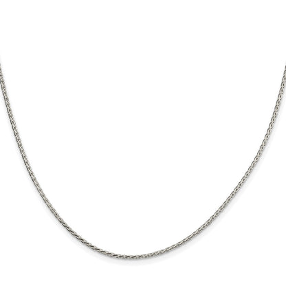 Sterling Silver Rhodium-Plated 1.7mm Diamond-Cut Round Spiga Chain