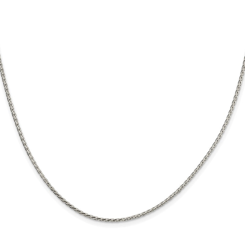 Sterling Silver Rhodium-Plated 1.7mm Diamond-Cut Round Spiga Chain