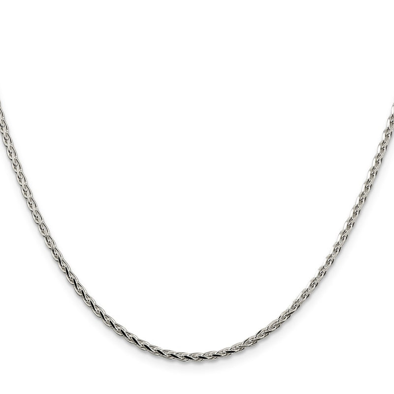 30 Inch Sterling Silver 2.15mm Diamond-Cut Round Spiga Chain Necklace