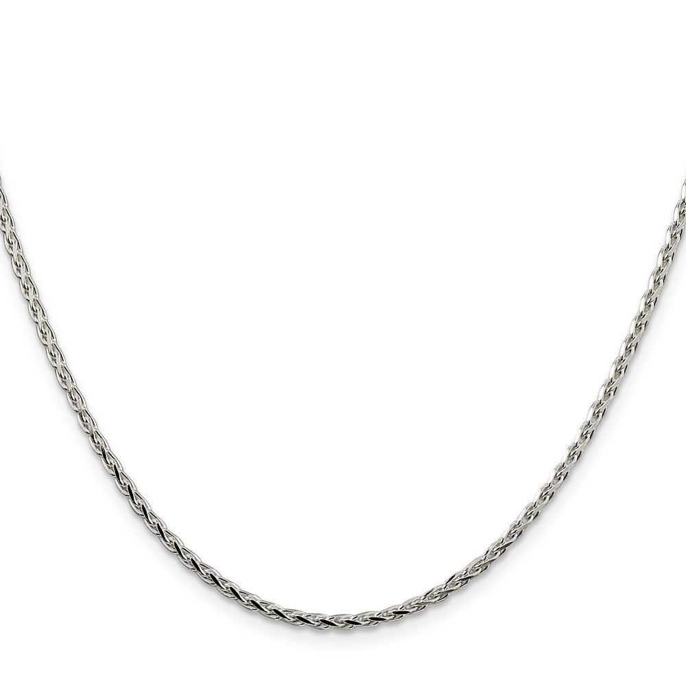 24 Inch Sterling Silver 2.15mm Diamond-Cut Round Spiga Chain Necklace