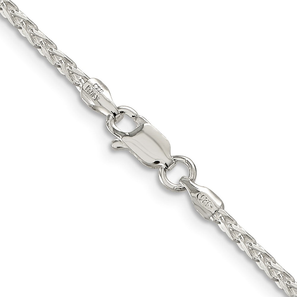 24 Inch Sterling Silver 2.15mm Diamond-Cut Round Spiga Chain Necklace
