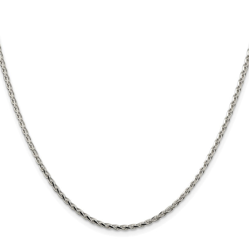 Sterling Silver Rhodium-Plated 2.15mm Diamond-Cut Round Spiga Chain
