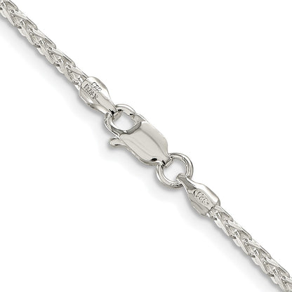 Sterling Silver Rhodium-Plated 2.15mm Diamond-Cut Round Spiga Chain