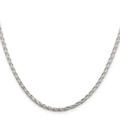 26 Inch Sterling Silver 2.85mm Diamond-Cut Round Spiga Chain Necklace