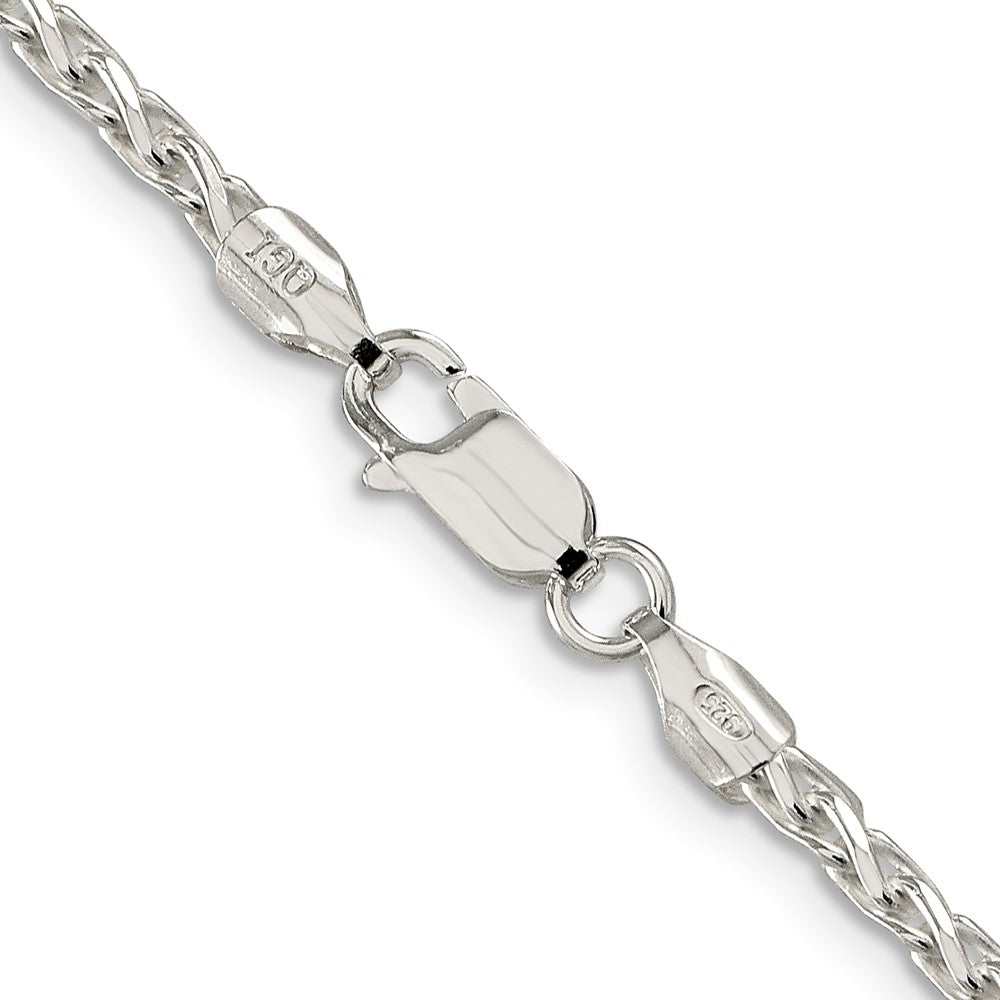 30 Inch Sterling Silver 2.85mm Diamond-Cut Round Spiga Chain Necklace
