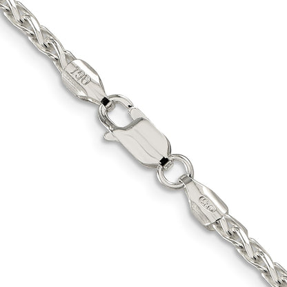 30 Inch Sterling Silver 2.85mm Diamond-Cut Round Spiga Chain Necklace