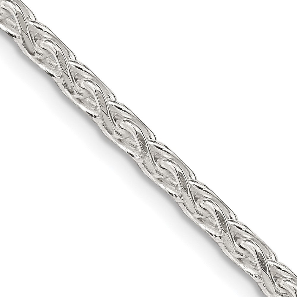 18 Inch Sterling Silver 3.5mm Diamond-Cut Round Spiga Chain Necklace
