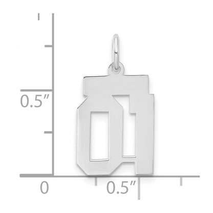 Sterling Silver Small Polished Number 01 W/Top Charm