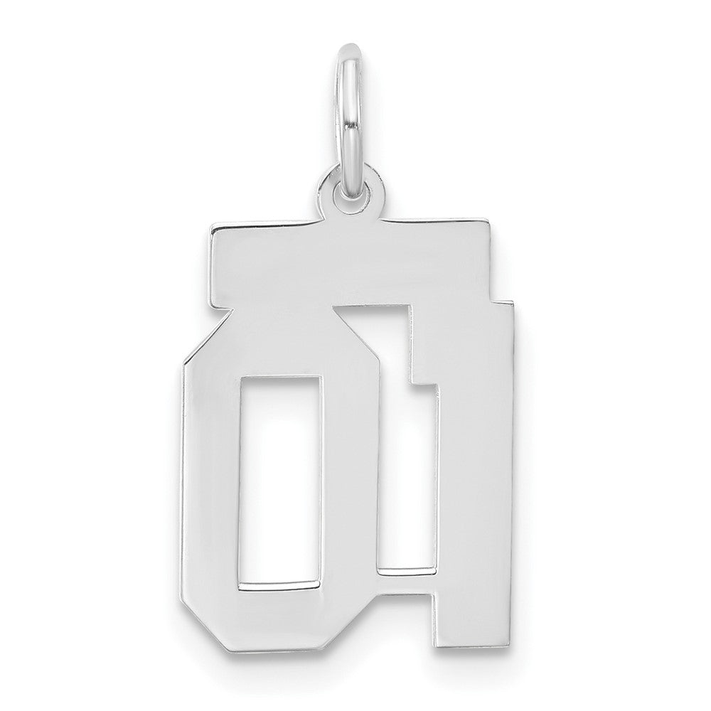 Sterling Silver Small Polished Number 01 W/Top Charm