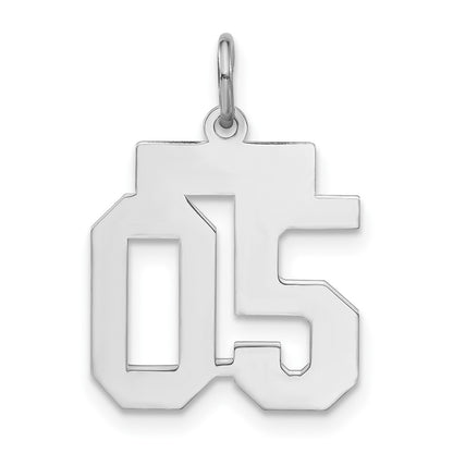 Sterling Silver Small Polished Number 05 W/Top Charm