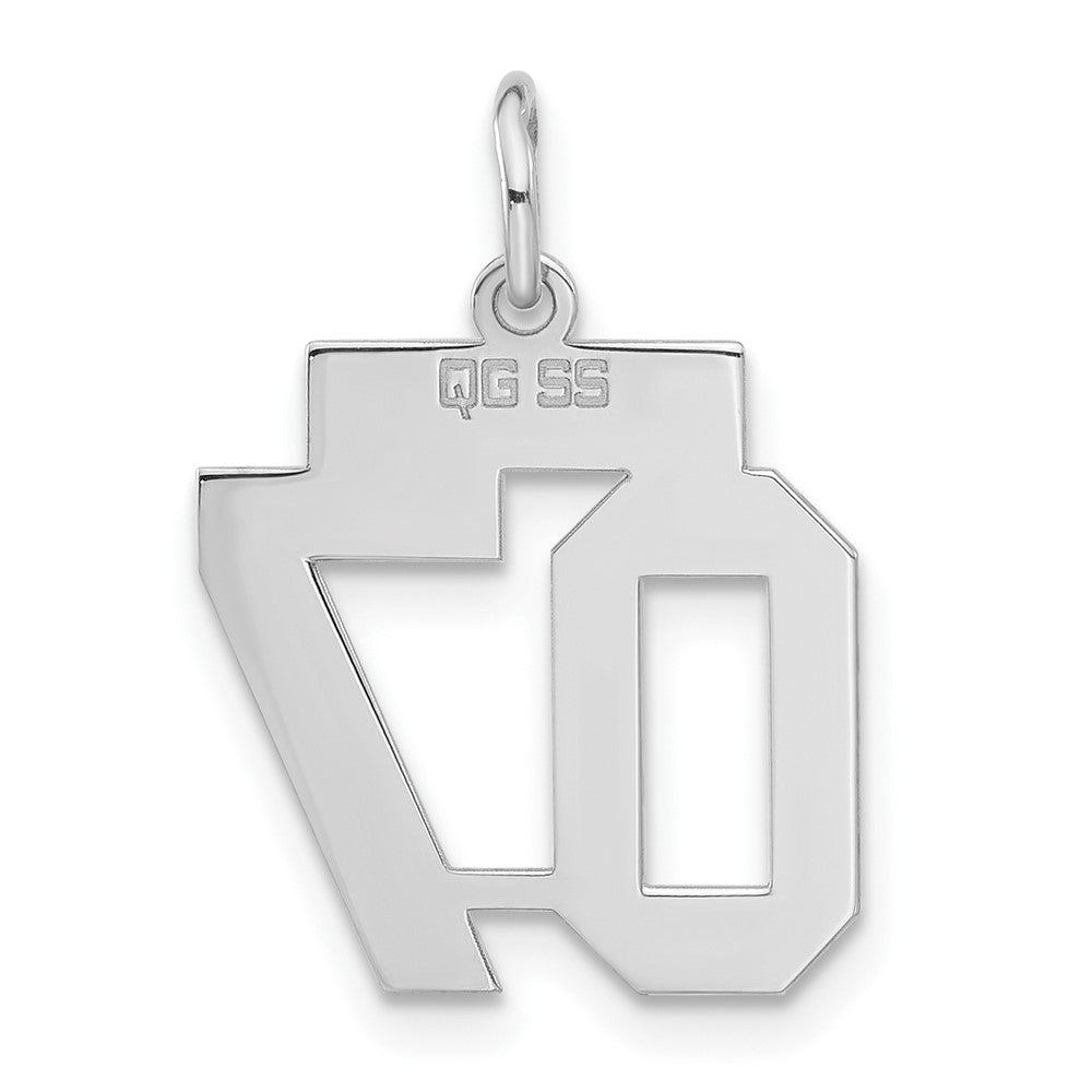 Sterling Silver Small Polished Number 07 W/Top Charm