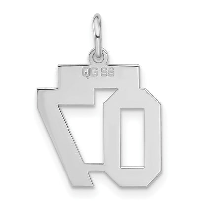 Sterling Silver Small Polished Number 07 W/Top Charm