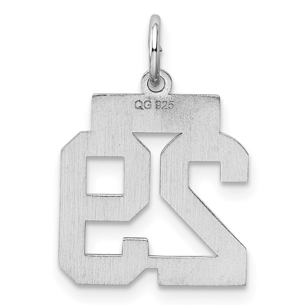 Sterling Silver Silver/Rhodium-Plated Polished Number 29 Charm