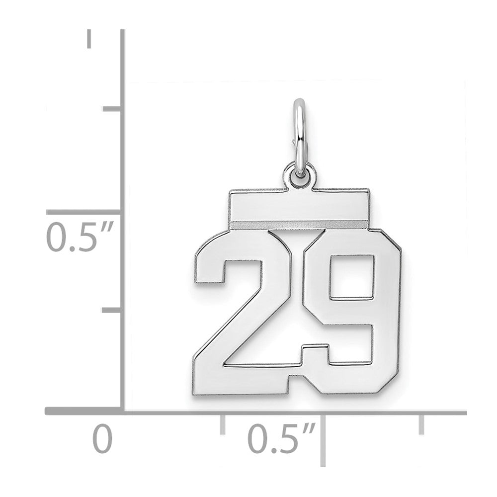 Sterling Silver Silver/Rhodium-Plated Polished Number 29 Charm