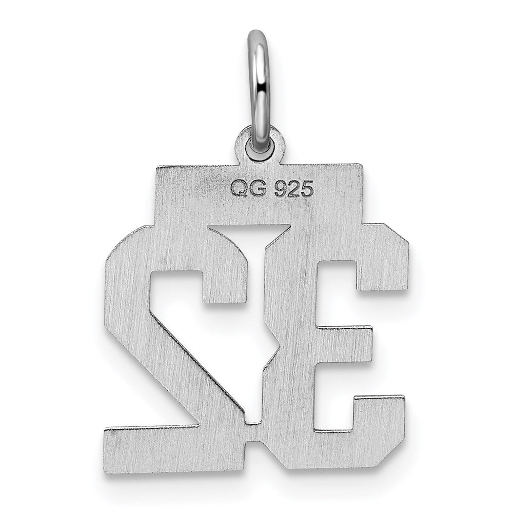 Sterling Silver Silver/Rhodium-Plated Polished Number 32 Charm