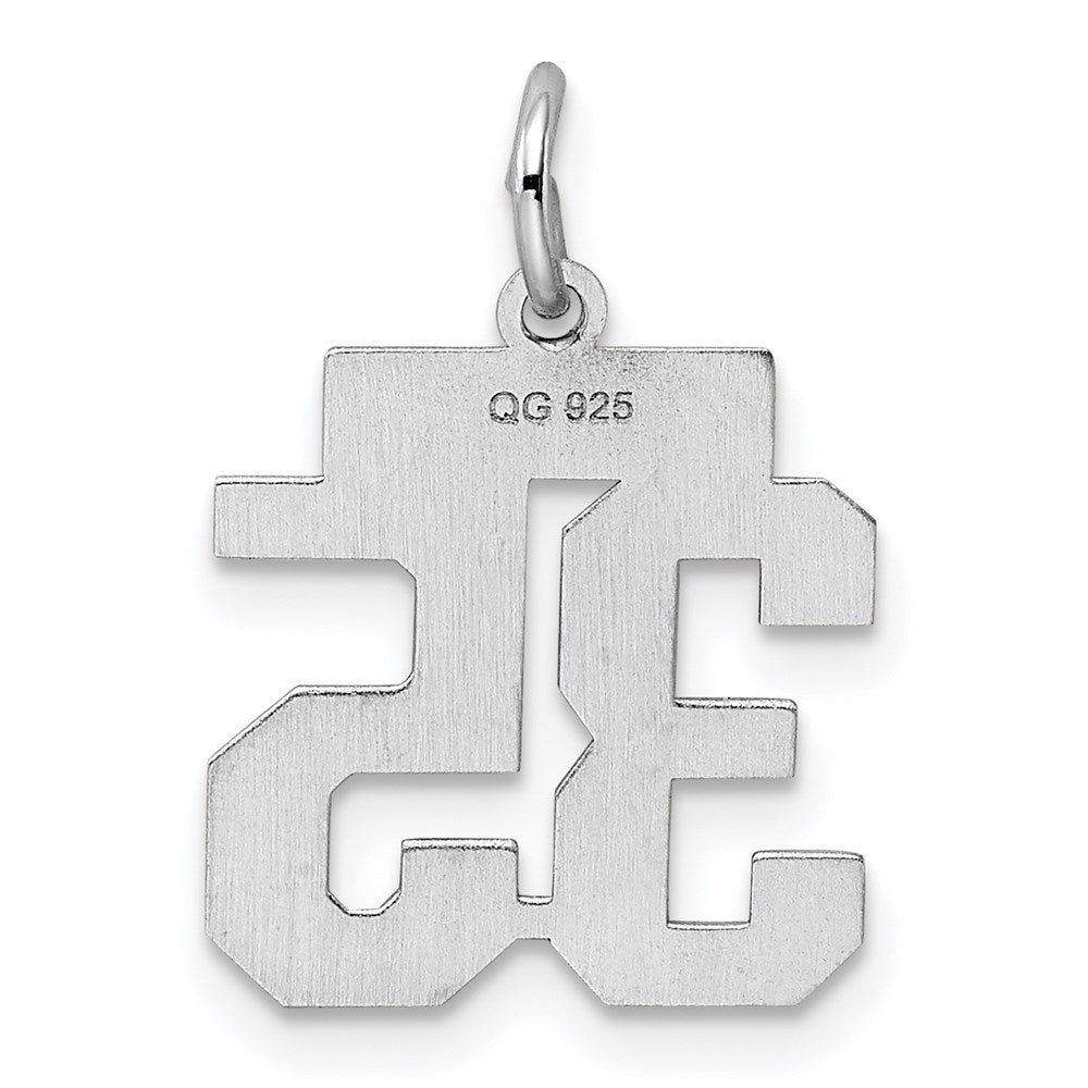 Sterling Silver Silver/Rhodium-Plated Polished Number 35 Charm