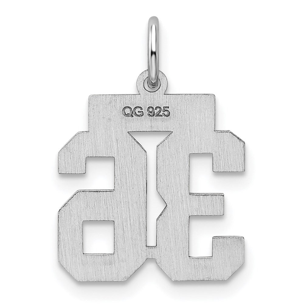 Sterling Silver Silver/Rhodium-Plated Polished Number 36 Charm